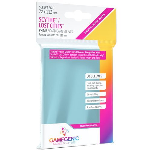 Gamegenic Prime Sleeves 60 - Ct Clear Scythe/Lost Cities - WiredVillage Games - Gamegenic
